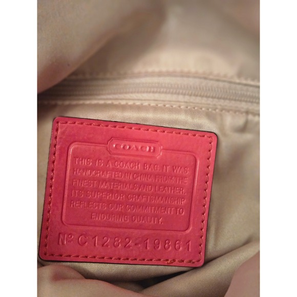 Coach Signature C Monogram Tote Bag Pink Leather Trim - Picture 3 of 4